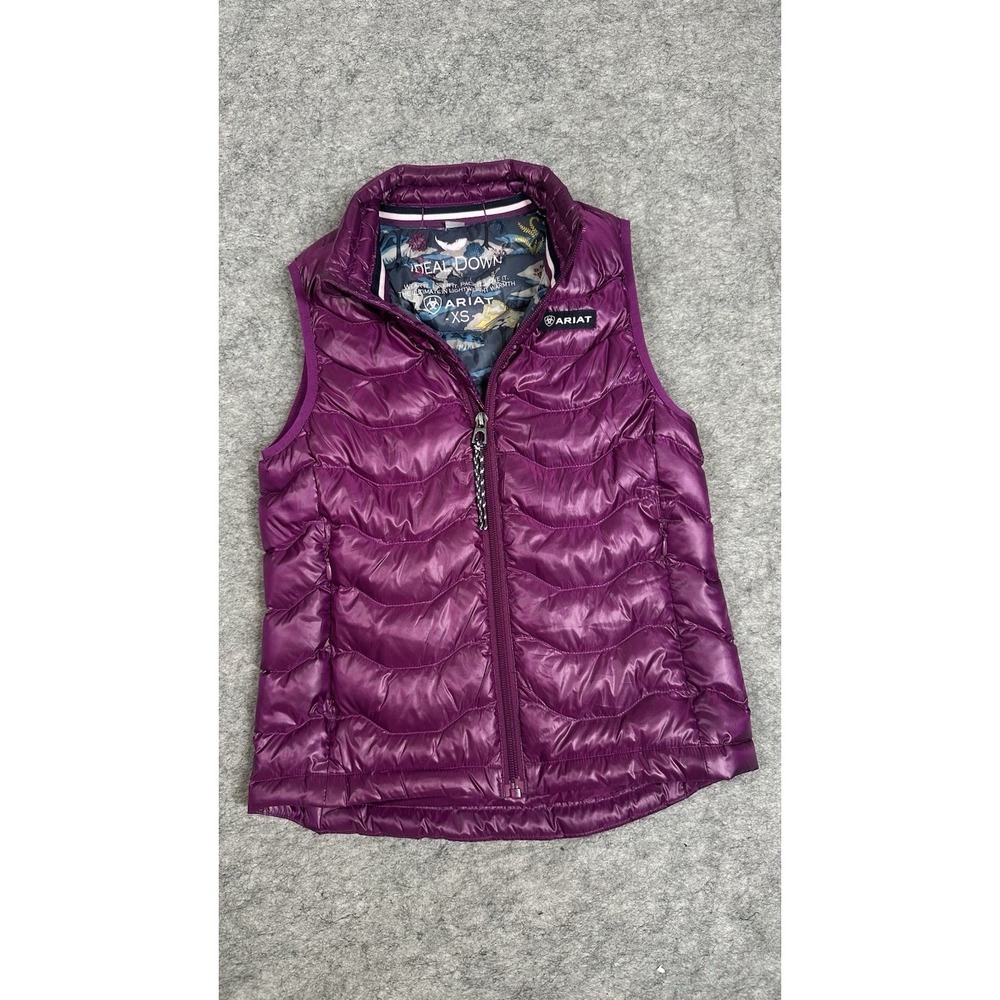 Ariat Girls XS Down Puffer Vest Purple Packable Insulated Kids
